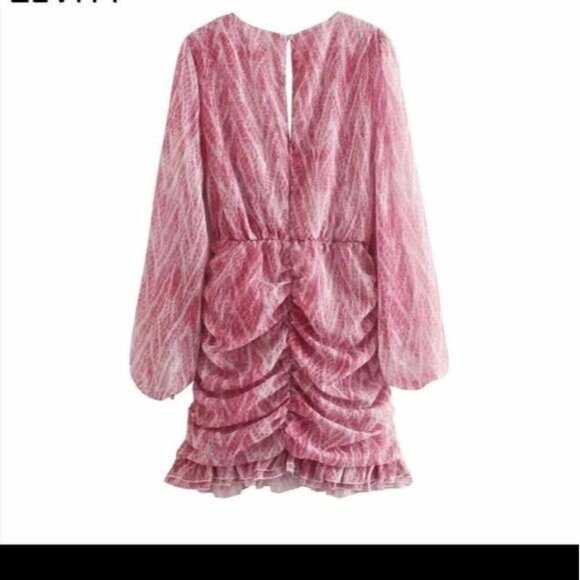 Dresses & Skirts - PINK SNAKESKIN PRINT DRESS BOHO STYLE
